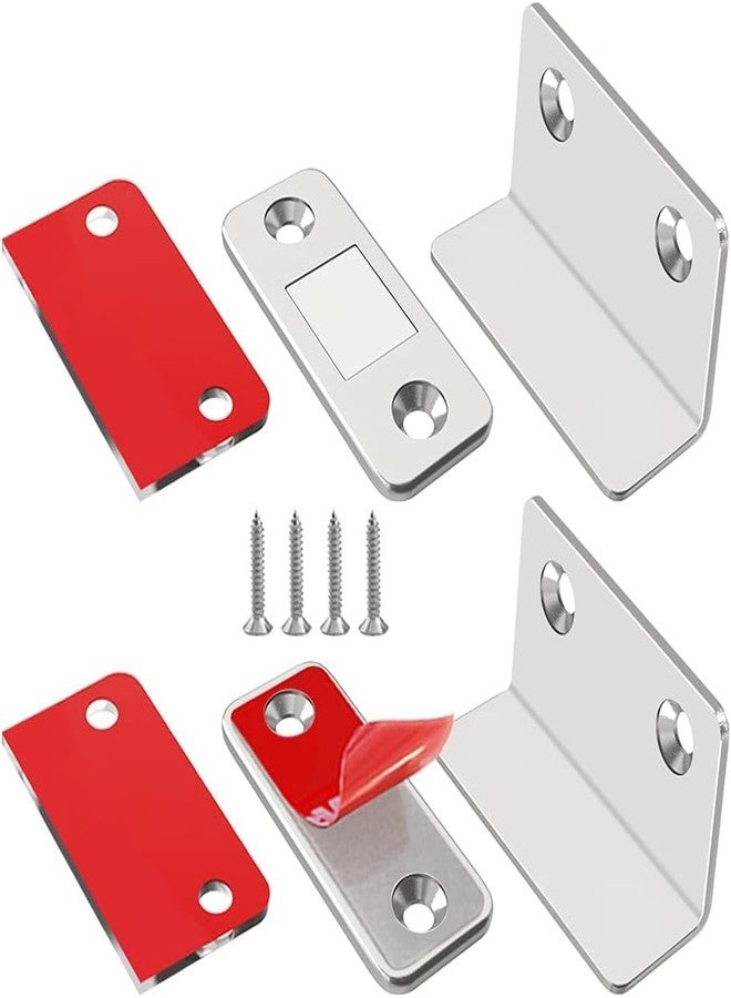 Nurven (2 Pcs) L - Shaped Magnetic Latch for Cabinet Doors - Ultra-Strong Cabinet Catch with Mounting Screws, Rust-Resistant Steel Housing - Secure Close Mechanism for Kitchen, Cabinets & Cupboars. - Image 1